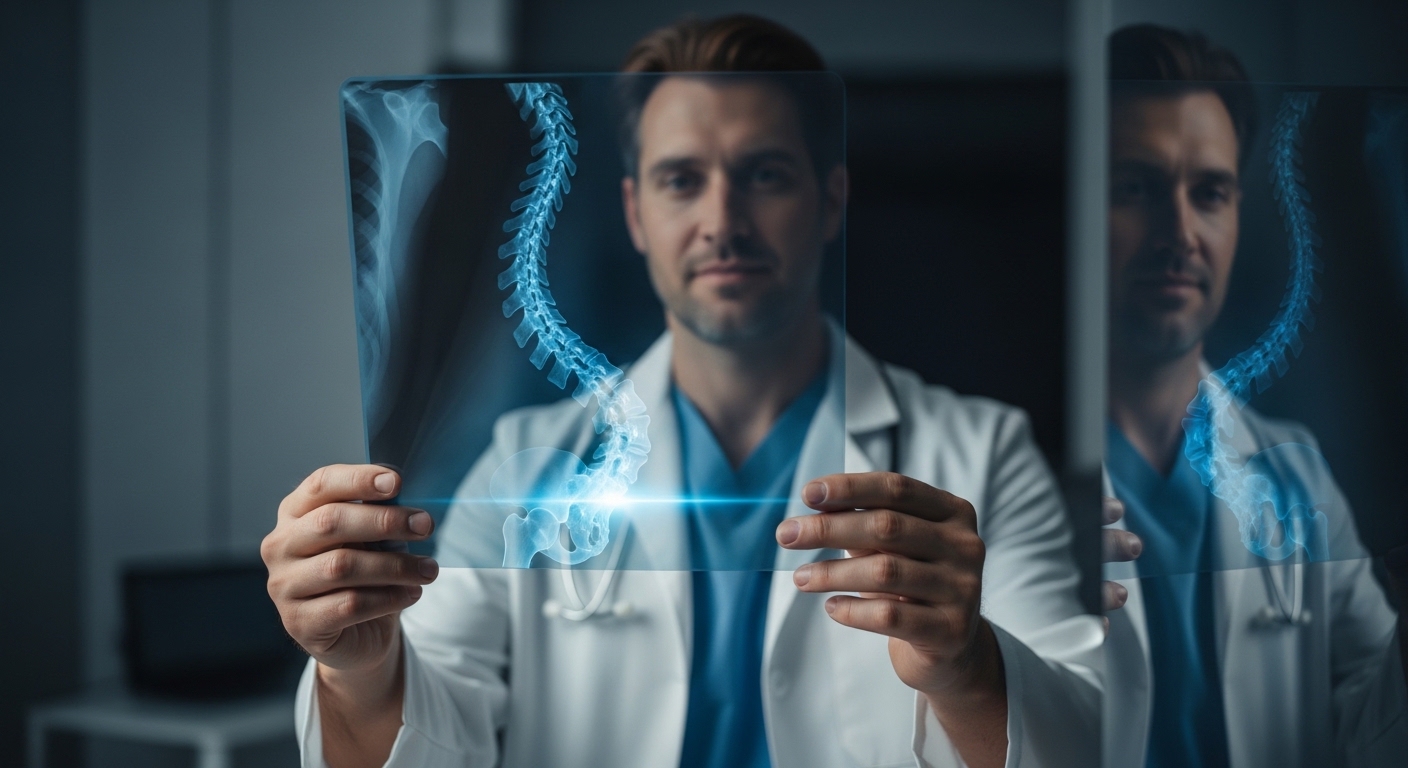 INFORMAÇÕES PARA MÉDICOS - INSTITUTO DE ESCOLIOSE - MÉDICO OBSERVANDO RADIOGRAFIA